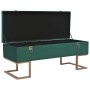 Banco con compartimento 105 cm verde de terciopelo de vidaXL, Bancos para recibidores y almacenamiento - Ref: Foro24-247570, ...