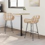 Silla de Bar 2 pcs Natural 55 x 52 x 92 cm Ratan e Hierro en Taburetes de cocina | Comprar online en Foru.es
