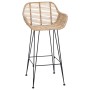 Silla de Bar 2 pcs Natural 55 x 52 x 92 cm Ratan e Hierro en Taburetes de cocina | Comprar online en Foru.es