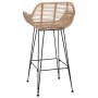 Silla de Bar 2 pcs Natural 55 x 52 x 92 cm Ratan e Hierro en Taburetes de cocina | Comprar online en Foru.es