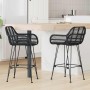 Silla de Bar 2 pcs Negro 55 x 52 x 92 cm Ratan e Hierro en Taburetes de cocina | Comprar online en Foru.es