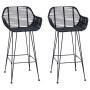 Silla de Bar 2 pcs Negro 55 x 52 x 92 cm Ratan e Hierro en Taburetes de cocina | Comprar online en Foru.es