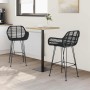 Silla de Bar 2 pcs Negro 55 x 52 x 92 cm Ratan e Hierro en Taburetes de cocina | Comprar online en Foru.es