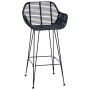 Silla de Bar 2 pcs Negro 55 x 52 x 92 cm Ratan e Hierro en Taburetes de cocina | Comprar online en Foru.es