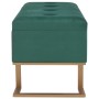 Banco con compartimento 105 cm verde de terciopelo de vidaXL, Bancos para recibidores y almacenamiento - Ref: Foro24-247570, ...