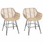 Silla de comedor 2 pcs Natural 55 x 50 x 74 cm Ratan e Hierro en Sillas de comedor | Comprar online en Foru.es