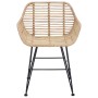 Silla de comedor 2 pcs Natural 55 x 50 x 74 cm Ratan e Hierro en Sillas de comedor | Comprar online en Foru.es