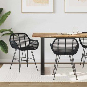 Silla de comedor 2 pcs Negro 55 x 50 x 74 cm Ratan e Hierro en Sillas de comedor | Comprar online en Foru.es