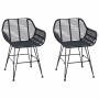 Silla de comedor 2 pcs Negro 55 x 50 x 74 cm Ratan e Hierro en Sillas de comedor | Comprar online en Foru.es