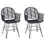 Silla de comedor 2 pcs Negro 57 x 54.5 x 85 cm Ratan e Hierro en Sillas de comedor | Comprar online en Foru.es