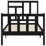 Estructura de cama individual con cabecero madera maciza negro de vidaXL, Camas y somieres - Ref: Foro24-3193105, Precio: 119...