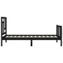 Estructura de cama individual con cabecero madera maciza negro de vidaXL, Camas y somieres - Ref: Foro24-3193105, Precio: 119...