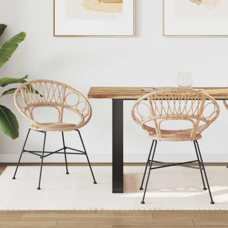 Silla de comedor 2 pcs Natural 65 x 55,5 x 81 cm Ratan e Hierro en Sillas de comedor | Comprar online en Foru.es