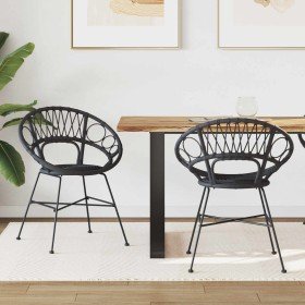 Silla de comedor 2 pcs Negro 65 x 55,5 x 81 cm Ratan e Hierro en Sillas de comedor | Comprar online en Foru.es