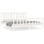 Estructura cama de matrimonio con cabecero madera maciza blanco de vidaXL, Camas y somieres - Ref: Foro24-3192897, Precio: 16...