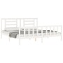 Estructura cama de matrimonio con cabecero madera maciza blanco de vidaXL, Camas y somieres - Ref: Foro24-3192897, Precio: 16...