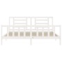 Estructura cama de matrimonio con cabecero madera maciza blanco de vidaXL, Camas y somieres - Ref: Foro24-3192897, Precio: 16...