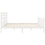 Estructura cama de matrimonio con cabecero madera maciza blanco de vidaXL, Camas y somieres - Ref: Foro24-3192897, Precio: 16...