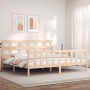 Estructura de cama con cabecero madera maciza 200x200 cm de vidaXL, Camas y somieres - Ref: Foro24-3193031, Precio: 145,68 €,...