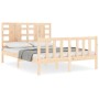 Estructura de cama de matrimonio con cabecero madera maciza de vidaXL, Camas y somieres - Ref: Foro24-3192786, Precio: 120,13...
