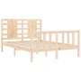 Estructura de cama de matrimonio con cabecero madera maciza de vidaXL, Camas y somieres - Ref: Foro24-3192786, Precio: 120,13...