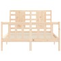 Estructura de cama de matrimonio con cabecero madera maciza de vidaXL, Camas y somieres - Ref: Foro24-3192786, Precio: 120,13...