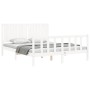 Estructura de cama con cabecero madera maciza blanco 160x200 cm de vidaXL, Camas y somieres - Ref: Foro24-3192957, Precio: 17...