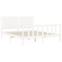 Estructura de cama con cabecero madera maciza blanco 160x200 cm de vidaXL, Camas y somieres - Ref: Foro24-3192957, Precio: 17...