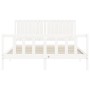 Estructura de cama con cabecero madera maciza blanco 160x200 cm de vidaXL, Camas y somieres - Ref: Foro24-3192957, Precio: 17...