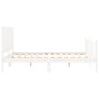 Estructura de cama con cabecero madera maciza blanco 160x200 cm de vidaXL, Camas y somieres - Ref: Foro24-3192957, Precio: 17...