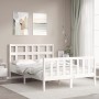Estructura de cama con cabecero madera maciza blanco 120x200 cm de vidaXL, Camas y somieres - Ref: Foro24-3193007, Precio: 12...