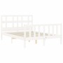 Estructura de cama con cabecero madera maciza blanco 120x200 cm de vidaXL, Camas y somieres - Ref: Foro24-3193007, Precio: 12...