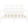 Estructura de cama con cabecero madera maciza blanco 120x200 cm de vidaXL, Camas y somieres - Ref: Foro24-3193007, Precio: 12...