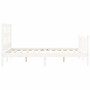 Estructura de cama con cabecero madera maciza blanco 120x200 cm de vidaXL, Camas y somieres - Ref: Foro24-3193007, Precio: 12...