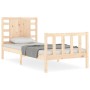 Estructura de cama con cabecero madera maciza de vidaXL, Camas y somieres - Ref: Foro24-3192781, Precio: 105,92 €, Descuento: %