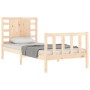 Estructura de cama con cabecero madera maciza de vidaXL, Camas y somieres - Ref: Foro24-3192781, Precio: 105,92 €, Descuento: %