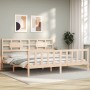 Estructura de cama con cabecero madera maciza 200x200 cm de vidaXL, Camas y somieres - Ref: Foro24-3192576, Precio: 147,21 €,...