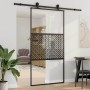 Puerta de Vidrio Calado Negro 90 x 2 x 205 cm Aluminio en Puertas | Comprar online en Foru.es