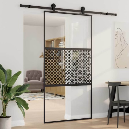 Puerta de Vidrio Calado Negro 90 x 2 x 205 cm Aluminio en Puertas | Comprar online en Foru.es