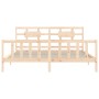 Estructura de cama con cabecero madera maciza 200x200 cm de vidaXL, Camas y somieres - Ref: Foro24-3192576, Precio: 147,21 €,...