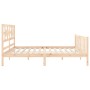 Estructura de cama con cabecero madera maciza 200x200 cm de vidaXL, Camas y somieres - Ref: Foro24-3192576, Precio: 147,21 €,...