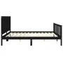 Bed frame with black solid wood headboard 200x200 cm by vidaXL, Beds and slatted bases - Ref: Foro24-3192645, Price: 226,25 €...