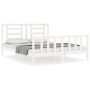Estructura de cama con cabecero madera maciza blanco 160x200 cm de vidaXL, Camas y somieres - Ref: Foro24-3192892, Precio: 14...