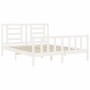 Estructura de cama con cabecero madera maciza blanco 160x200 cm de vidaXL, Camas y somieres - Ref: Foro24-3192892, Precio: 14...