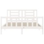 Estructura de cama con cabecero madera maciza blanco 160x200 cm de vidaXL, Camas y somieres - Ref: Foro24-3192892, Precio: 14...