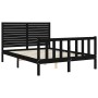 Estructura de cama con cabecero madera maciza negro 140x190 cm de vidaXL, Camas y somieres - Ref: Foro24-3193190, Precio: 203...