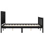 Estructura de cama con cabecero madera maciza negro 140x190 cm de vidaXL, Camas y somieres - Ref: Foro24-3193190, Precio: 203...