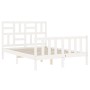 Estructura cama de matrimonio con cabecero madera maciza blanco de vidaXL, Camas y somieres - Ref: Foro24-3193047, Precio: 13...
