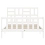 Estructura cama de matrimonio con cabecero madera maciza blanco de vidaXL, Camas y somieres - Ref: Foro24-3193047, Precio: 13...
