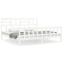 Estructura de cama con cabecero madera maciza blanco 200x200 cm de vidaXL, Camas y somieres - Ref: Foro24-3193097, Precio: 15...